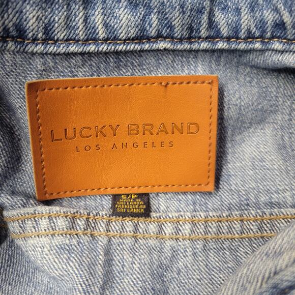 Lucky Brand Tomboy Tucker Jean Jacket Womens Small Blue Denim Light Wash Buttons - Picture 8 of 12